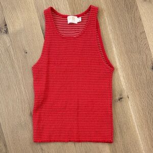 Nation LTD Red Ribbed Crop Tank Top